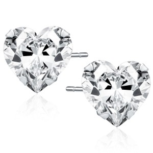 Cercei argint cu inimioare 7x7 mm DiAmanti 1CH7ER_W-DIA (Argint 925‰ 1,2 g.)
